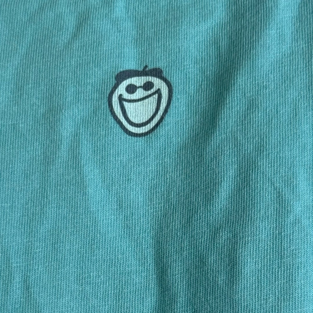 Life is Good Women's Sz S Short Sleeve T Shirt Teal Tubby Time PTP 18" - Picture 4 of 5